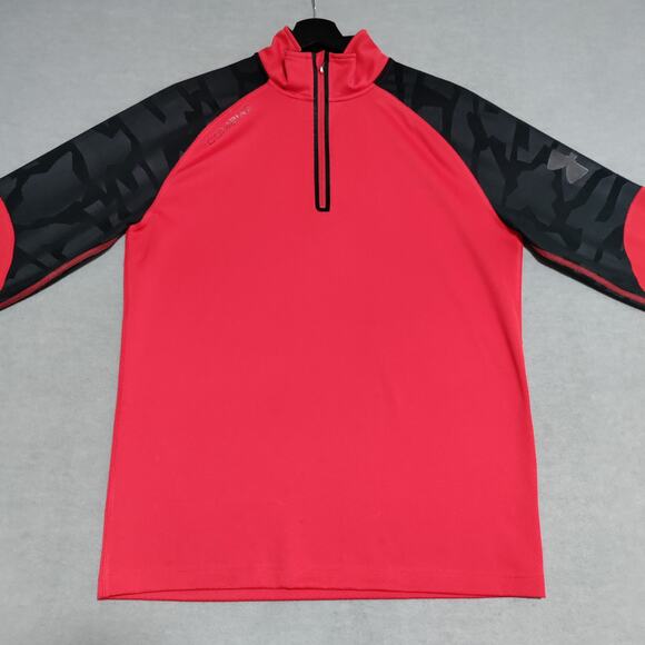 Under Armour Combine Golf‎ Pullover Shirt 1/4 ZIP Mens Size Medium Red Black NFL - Picture 8 of 15